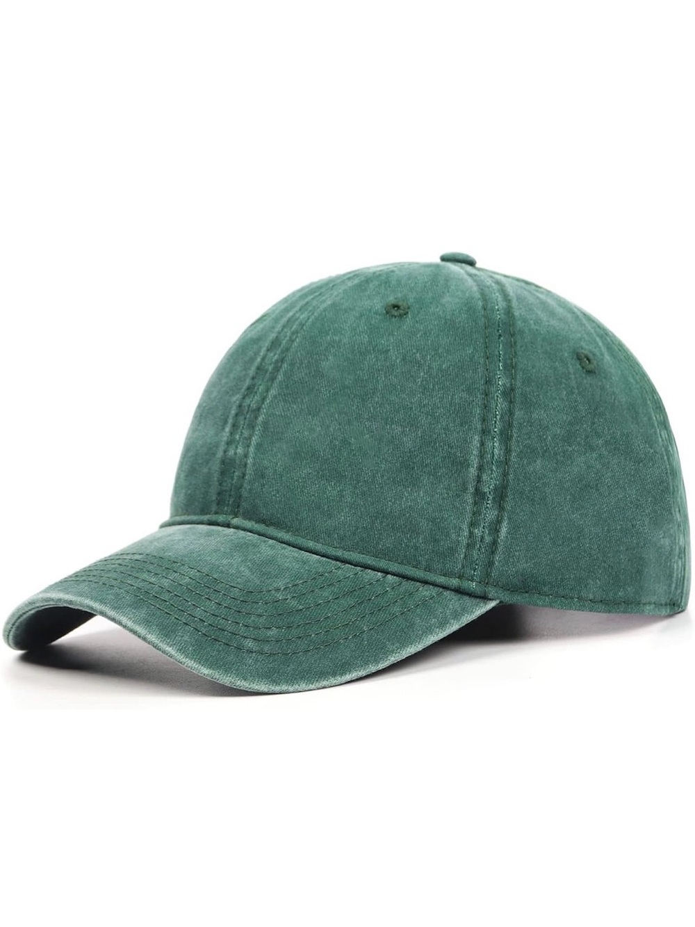 Washed Green Suede-Look Baseball Cap